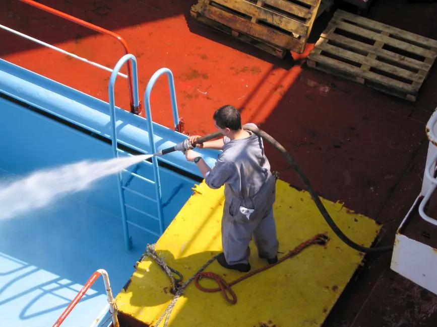 Technician using tools during a service visit